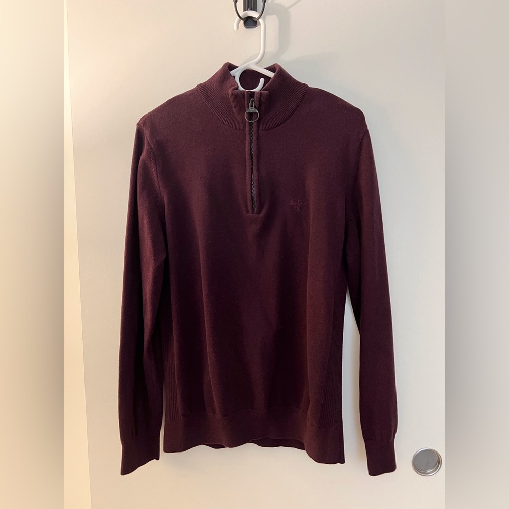 Barbour maroon 1/4 zip - M